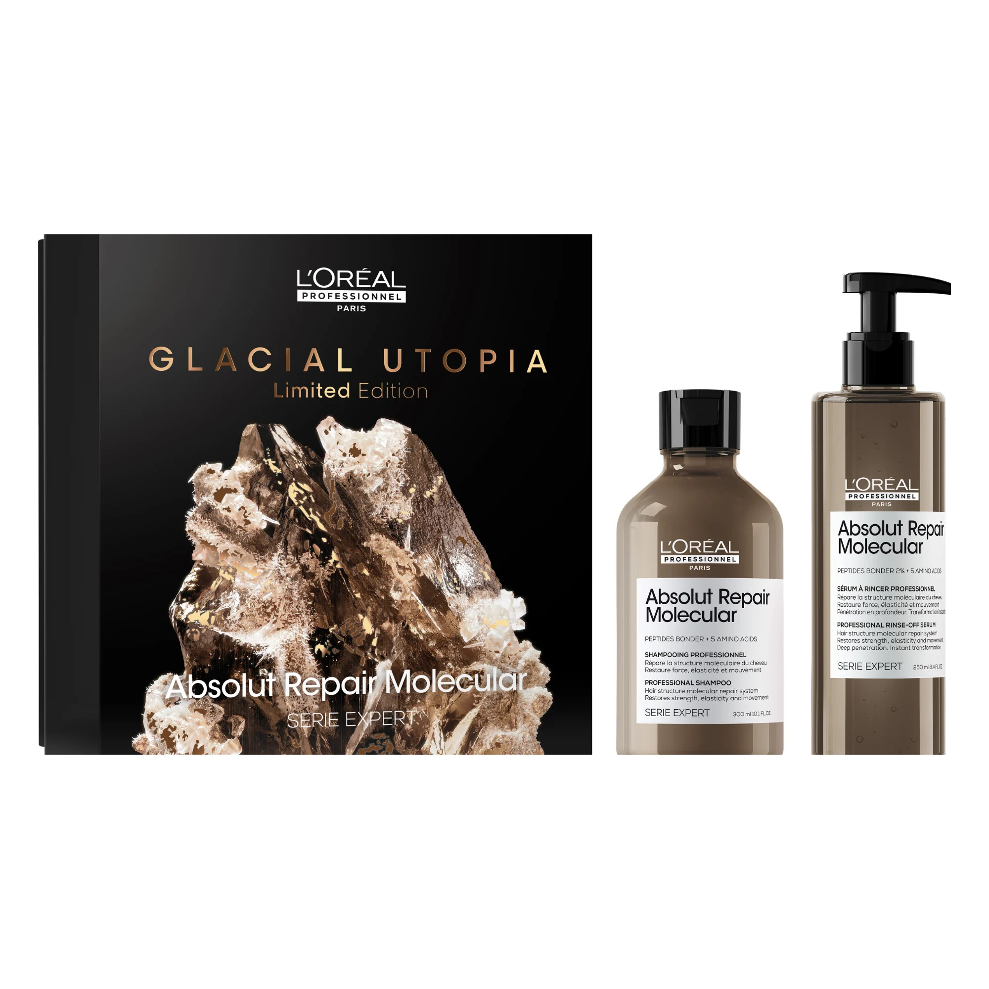 L`Oreal Professionnel Absolute Repair Molecular Duo сет - шампон за обновување на молекуларната структура на влакното 300мл + серумски третман со одмивање за обновување на молекуларната структура на влакното 250мл 1