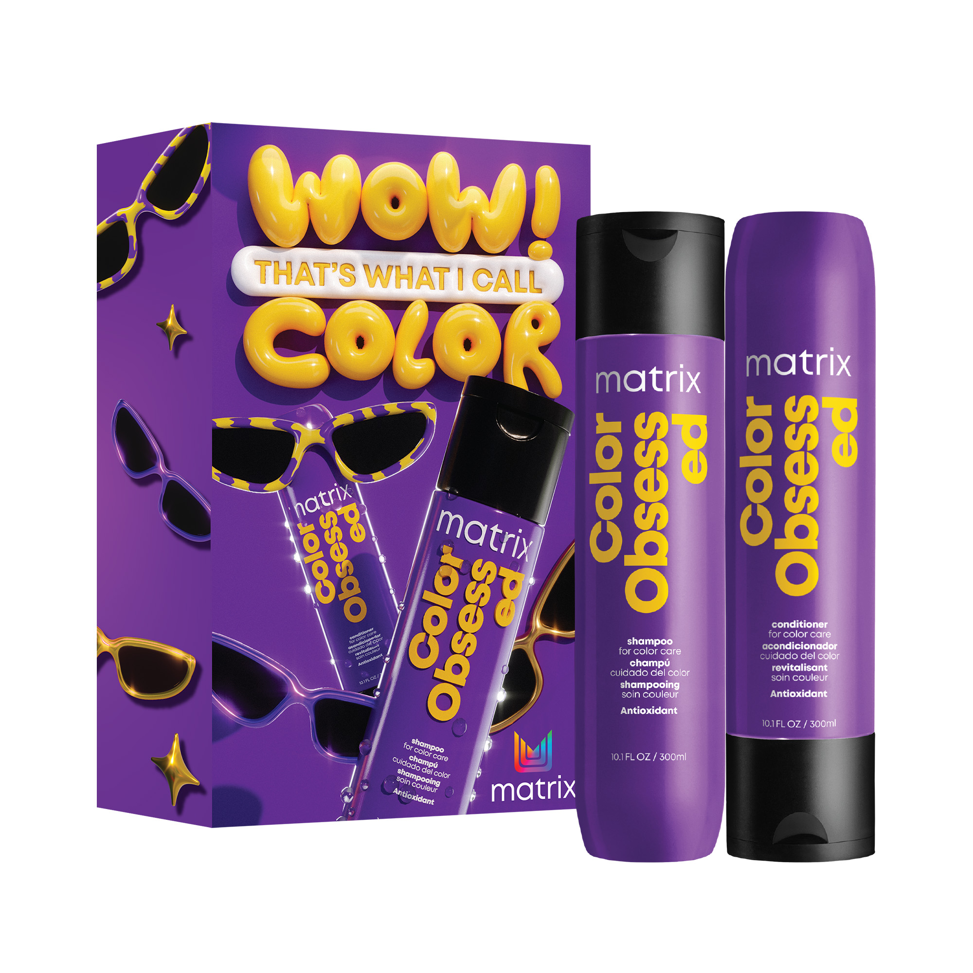 Matrix Color Obsessed сет – шампон за шампон за одржување и продолжување на бојата на косата 300мл + регенератор за одржување и продолжување на бојата на косата 300мл 1