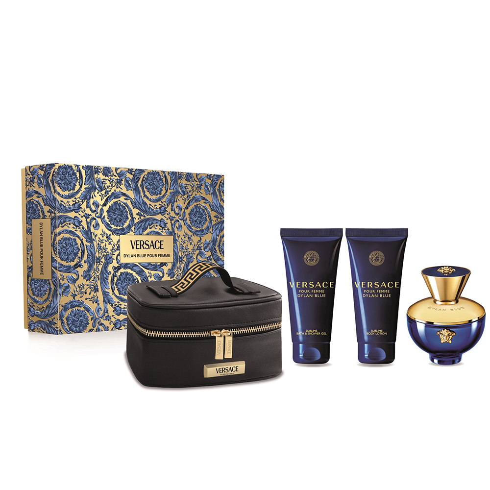 Versace Dylan Blue парфем за жени 100мл + лосион за тело 100мл + гел за туширање 100мл + несесер 3