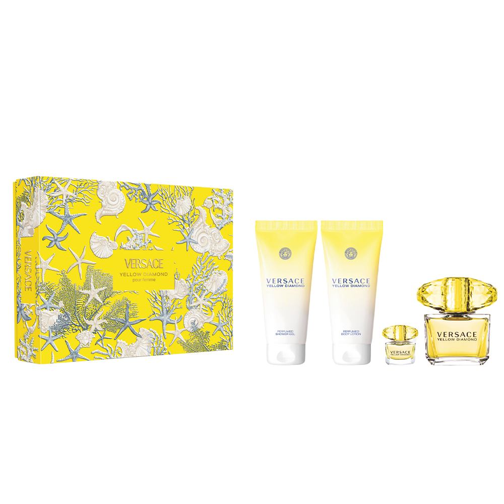 Versace Yellow Diamond Pour Femme Eau de toilette 90ml + мини 5ml + лосион за тело 100ml + гел за туширање 100ml 2 Versace Yellow Diamond Pour Femme Eau de toilette 90ml + мини 5ml + лосион за тело 100ml + гел за туширање 100ml 1