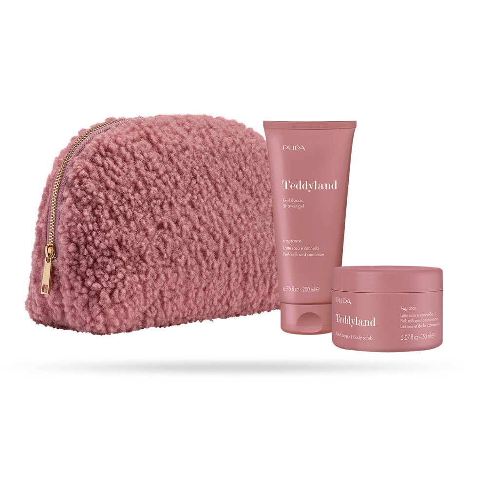 PUPA Teddyland Pink Milk and Cinnamon пилинг за тело гел за туширање 200ml + пилинг за тело 150ml 1