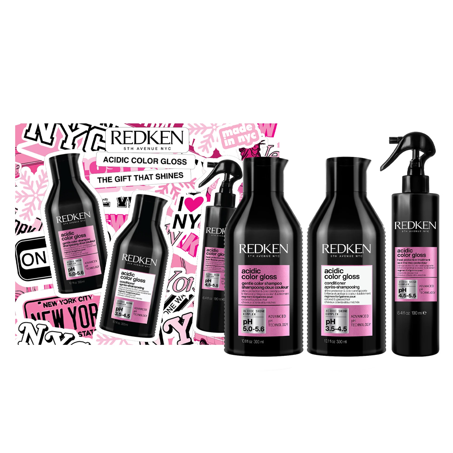 Redken NYC Acidic Color Gloss Sulfate-Free Shampoo шампон без сулфати за сјај и заштита на сите типови боена коса 300ml + Acidic Color Gloss Conditioner балсам за сјај и заштита на сите типови боена коса 300ml + Acidic Color Gloss Heat Protection Leave-In Treatment третман без одмивање за хидратација, отплеткување и заштита од топлина на сите типови боена коса 190ml 2 Redken NYC Acidic Color Gloss Sulfate-Free Shampoo шампон без сулфати за сјај и заштита на сите типови боена коса 300ml + Acidic Color Gloss Conditioner балсам за сјај и заштита на сите типови боена коса 300ml + Acidic Color Gloss Heat Protection Leave-In Treatment третман без одмивање за хидратација, отплеткување и заштита од топлина на сите типови боена коса 190ml 1