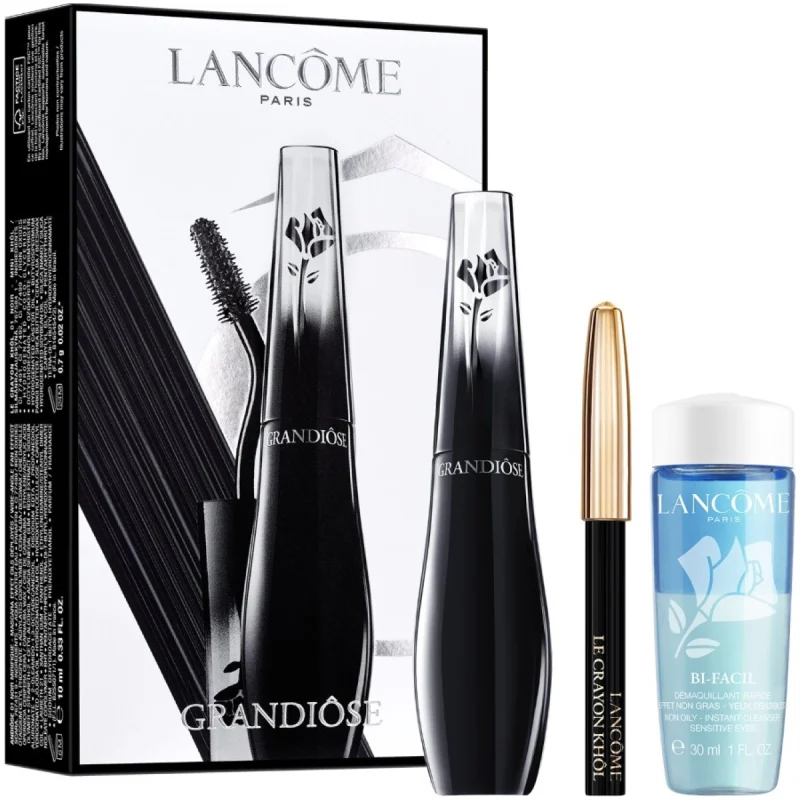 Lancôme Сет Grandiose маскара за очи + мини Khol црн молив за очи + Bi - Facil водоотпорен отстранувач за шминка 30мл 1