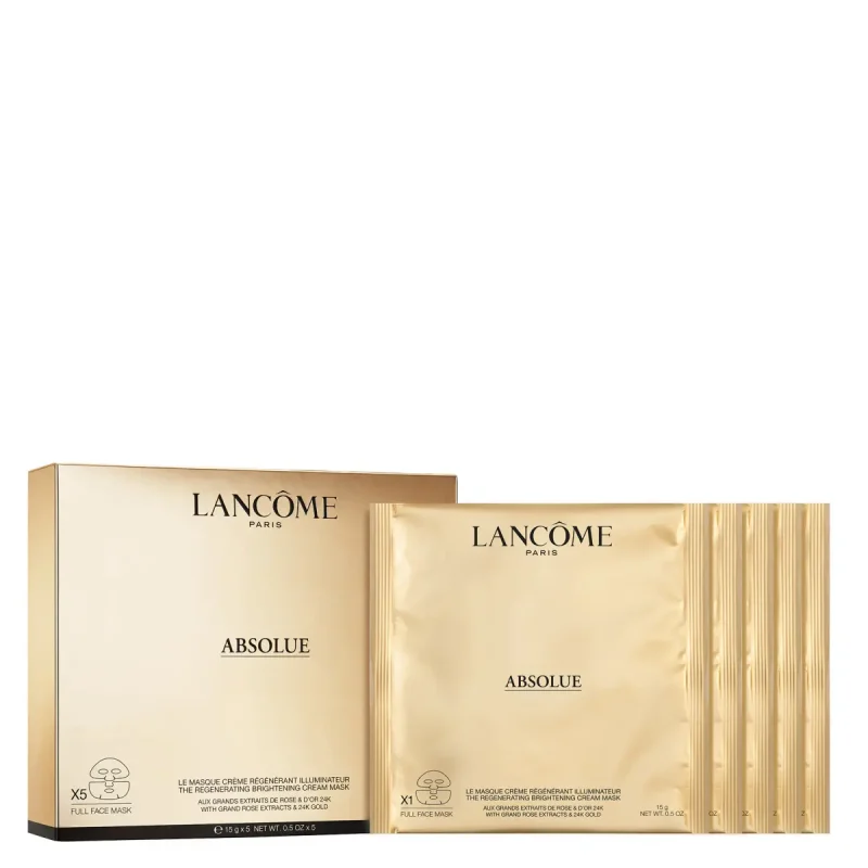 Lancôme Absolue Golden Cream Mask лист маски за лице збогатени со Absolue Soft крема и 24 каратно злато, 5 x 15гр. 16