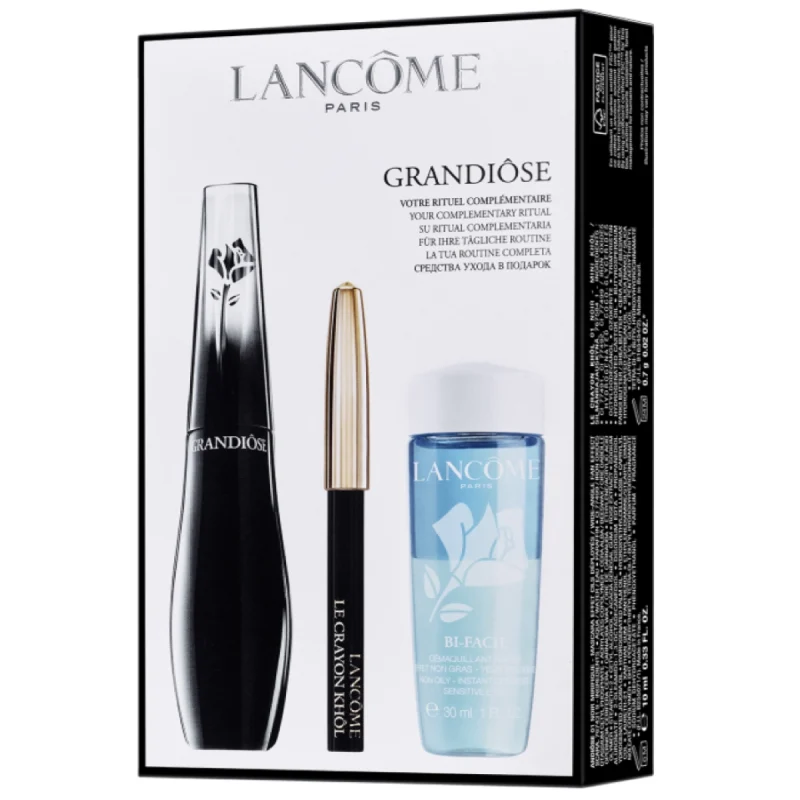 Lancôme Сет Grandiose маскара за очи + мини Khol црн молив за очи + Bi - Facil водоотпорен отстранувач за шминка 30мл 2