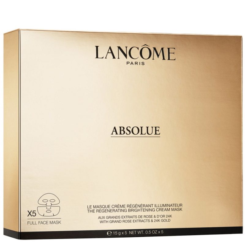 Lancôme Absolue Golden Cream Mask лист маски за лице збогатени со Absolue Soft крема и 24 каратно злато, 5 x 15гр. 12