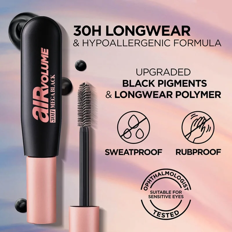 L'Oréal Paris Air Volume 30H Mega Black маскара 8