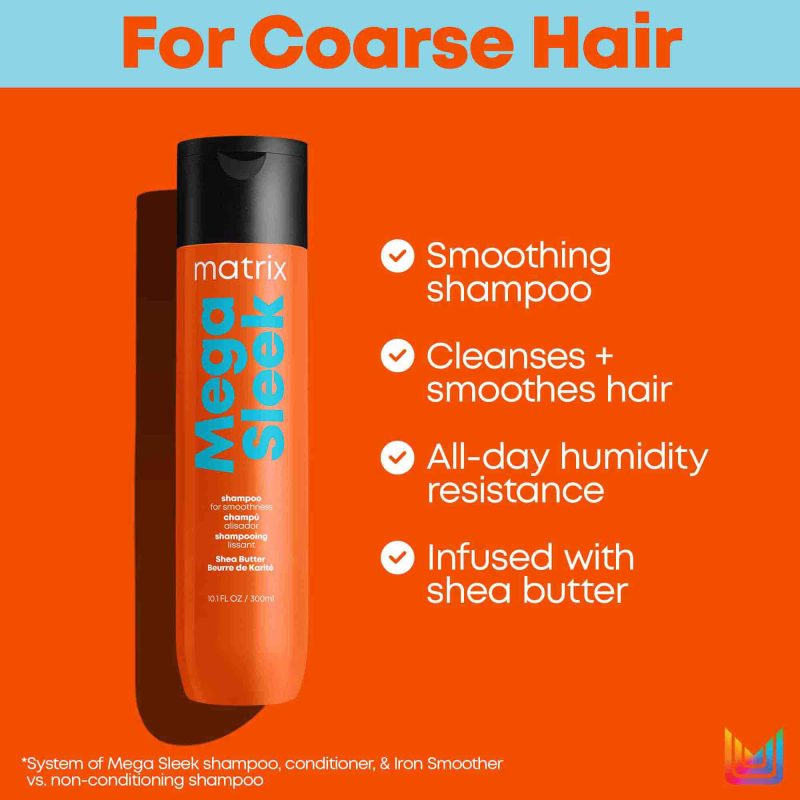 Matrix Total Results Mega Sleek шампон за измазнување на коса 300мл 7 Matrix Total Results Mega Sleek шампон за измазнување на коса 300мл 6