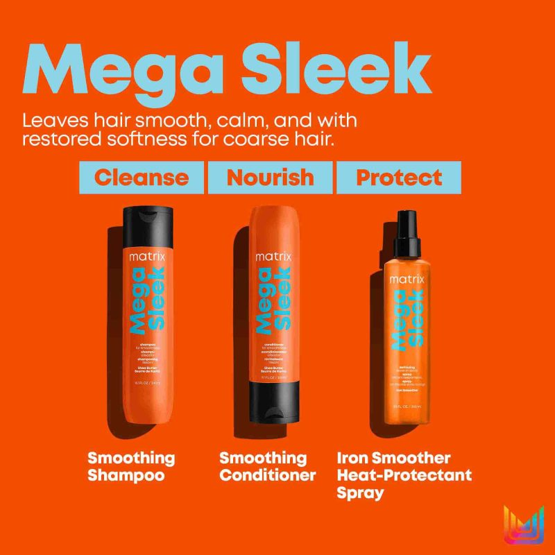 Matrix Total Results Mega Sleek шампон за измазнување на коса 300мл 9 Matrix Total Results Mega Sleek шампон за измазнување на коса 300мл 8