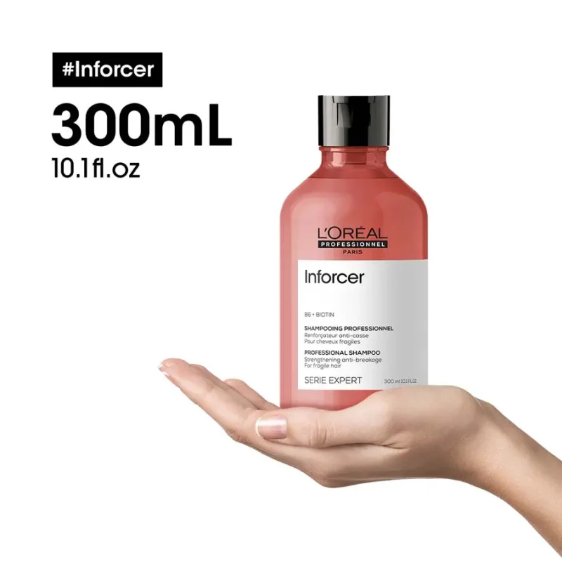 L`Oreal Professionnel Serie Expert Inforcer зацврстувачки шампон против кршење на кревка коса 300мл 9 L`Oreal Professionnel Serie Expert Inforcer зацврстувачки шампон против кршење на кревка коса 300мл 8