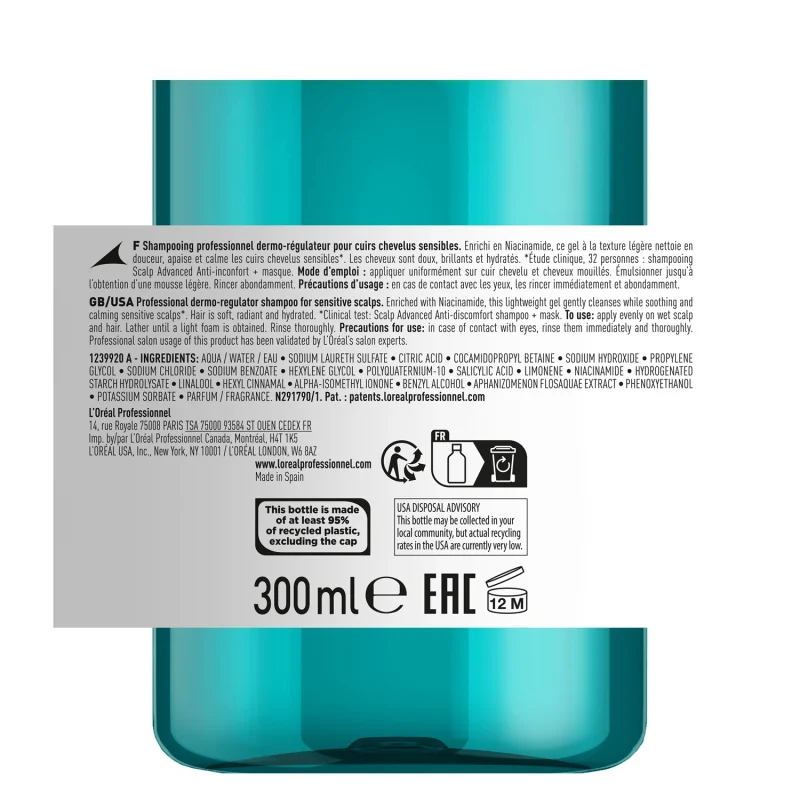 L'Оreal Professionnel Scalp Advanced Anti-Discomfort шампон за намалување на непријатноста на чувствителен скалп 4