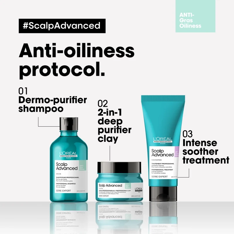 L'Оreal Professionnel Scalp Advanced Anti-Oiliness шампон прочистување на скалпот, против маснотии 300мл 10