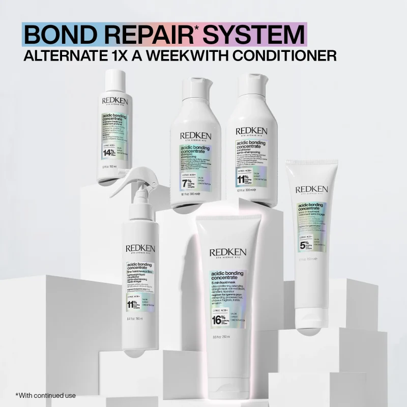 Redken NYC Acidic Bonding Concentrate Lightweight Liquid Conditioner лесен течен балсам за оштетена коса и испукани влакна 190мл 4