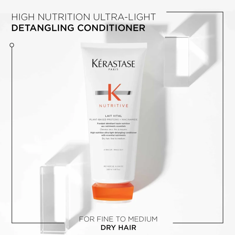 Kérastase Nutritive Lait Vital високонутритивен ултра-лесен балсам со есенцијални нутриенти за суво тенко до средно влакно 200мл 3 Kérastase Nutritive Lait Vital високонутритивен ултра-лесен балсам со есенцијални нутриенти за суво тенко до средно влакно 200мл 2