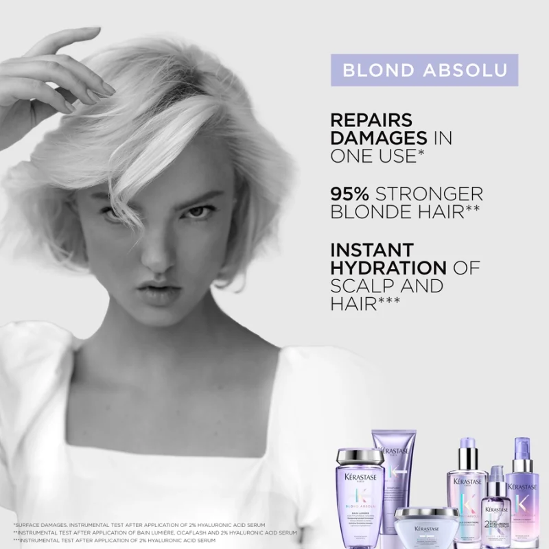 Kérastase Blond Absolu 2% Hyaluronic Acid Serum масло за нега на осветлувана коса 50мл 6