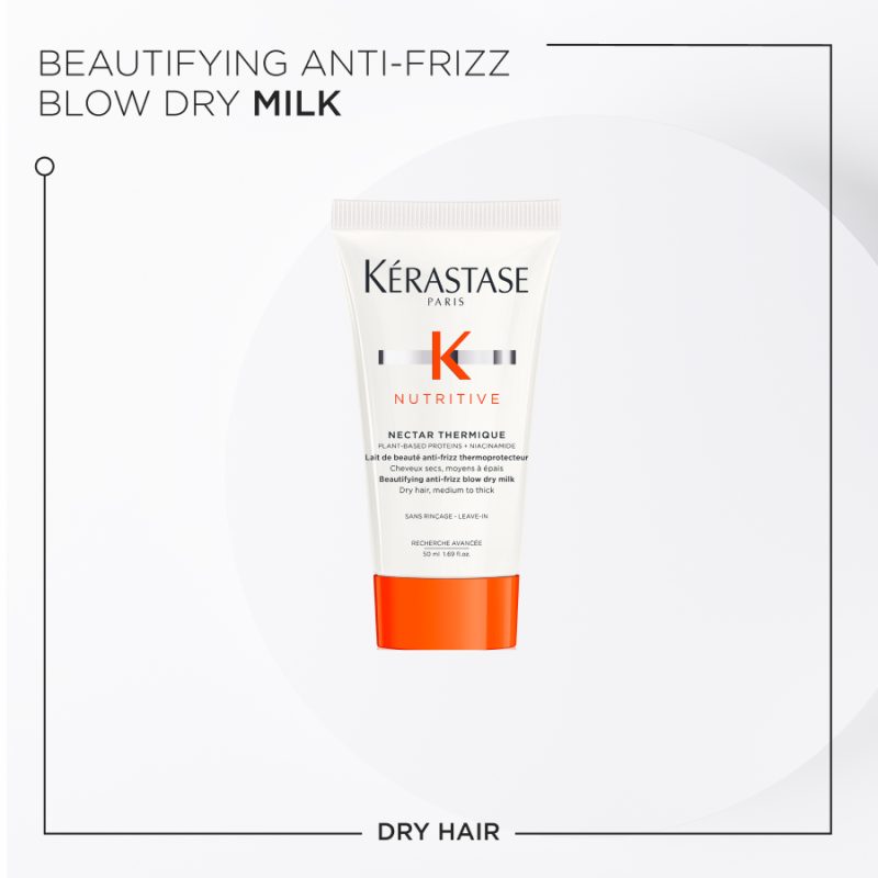 Kérastase Nutritive Essentials сет за нега на сите типови сува коса: Bain Satin Riche високонутритивен шампон со есенцијални нутриенти за многу сува коса 80ml + Lait Vital високонутритивен ултра-лесен балсам 75ml + Nutritive Nectar Thermique разубавувачко anti-frizz млеко за суво средно до дебело влакно 50ml 9 Kérastase Nutritive Essentials сет за нега на сите типови сува коса: Bain Satin Riche високонутритивен шампон со есенцијални нутриенти за многу сува коса 80ml + Lait Vital високонутритивен ултра-лесен балсам 75ml + Nutritive Nectar Thermique разубавувачко anti-frizz млеко за суво средно до дебело влакно 50ml 8