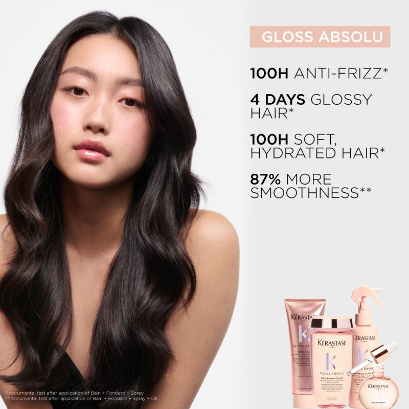 Kérastase Gloss Absolu Anti-Frizz Glaze Milk млеко во спреј за поттикнување сјај на долга коса склона кон frizz 190мл 8