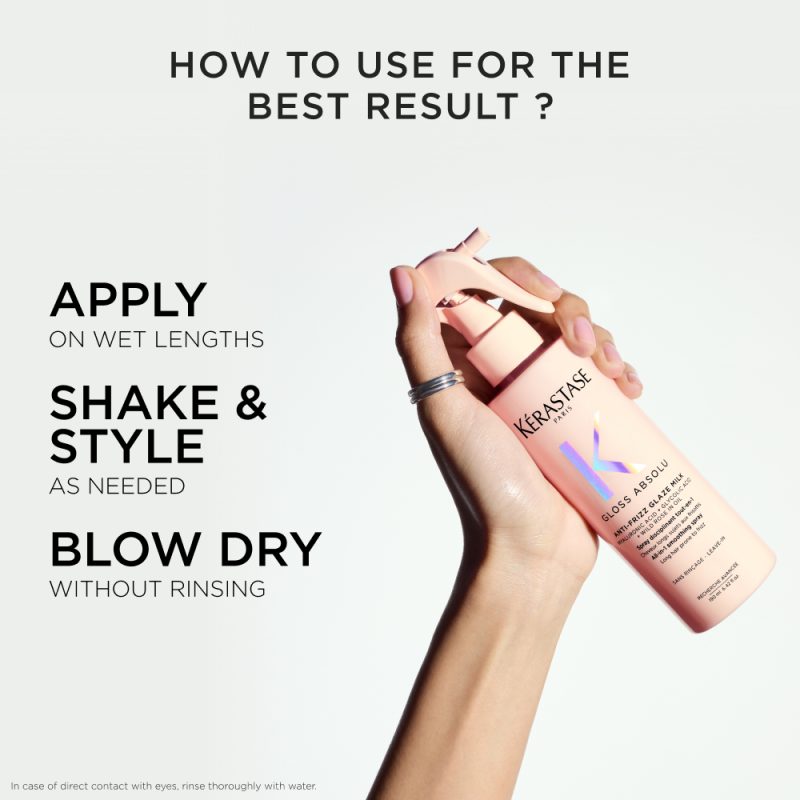 Kérastase Gloss Absolu Anti-Frizz Glaze Milk млеко во спреј за поттикнување сјај на долга коса склона кон frizz 190мл 20