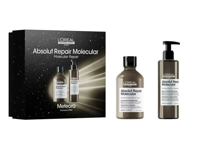 L’Oréal Professionnel Serie Expert Absolut Repair Molecular шампон за обновување на молекуларната структура на влакното 300ml + Serie Expert Absolut Repair Molecular серум со одмивање за обновување на молекуларната структура на влакното 250ml 1