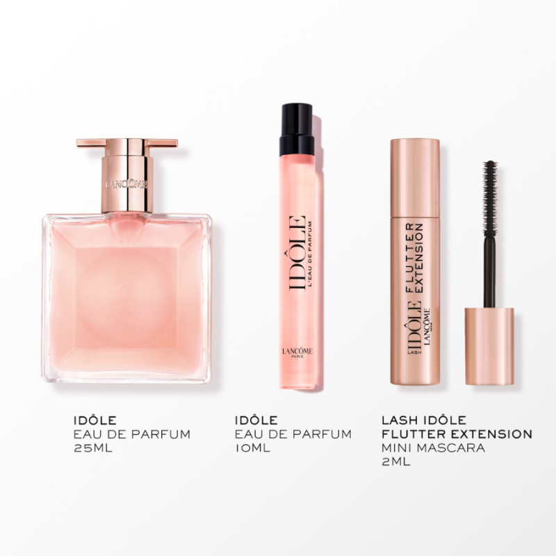 Lancôme Idôle Eau de parfum 25ml + travel size 10ml + Lash Idôle Flutter Extension мини маскара 2ml 3 Lancôme Idôle Eau de parfum 25ml + travel size 10ml + Lash Idôle Flutter Extension мини маскара 2ml 2