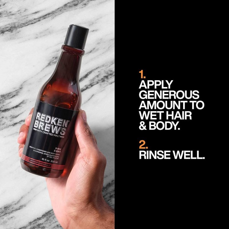 Redken NYC Redken Brews 3 во 1 шампон, регенератор и купка за тело за мажи 300мл 3 Redken NYC Redken Brews 3 во 1 шампон, регенератор и купка за тело за мажи 300мл 2