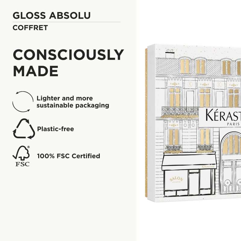 Kérastase Gloss Absolu Discovery сет: Bain Hydra-Glaze хидрирачки осветлувачки шампон за долга коса склона кон frizz 80ml + Gloss Absolu Insta Glaze балсам за поттикнување сјај на долга коса склона кон frizz 45ml + Gloss Absolu Anti-Frizz Glaze Milk млеко во спреј за поттикнување сјај на долга коса склона кон frizz 75ml 20