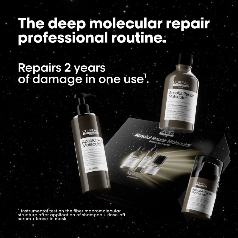 L’Oréal Professionnel Serie Expert Absolut Repair Molecular шампон за обновување на молекуларната структура на влакното 300ml + Serie Expert Absolut Repair Molecular серум со одмивање за обновување на молекуларната структура на влакното 250ml 14