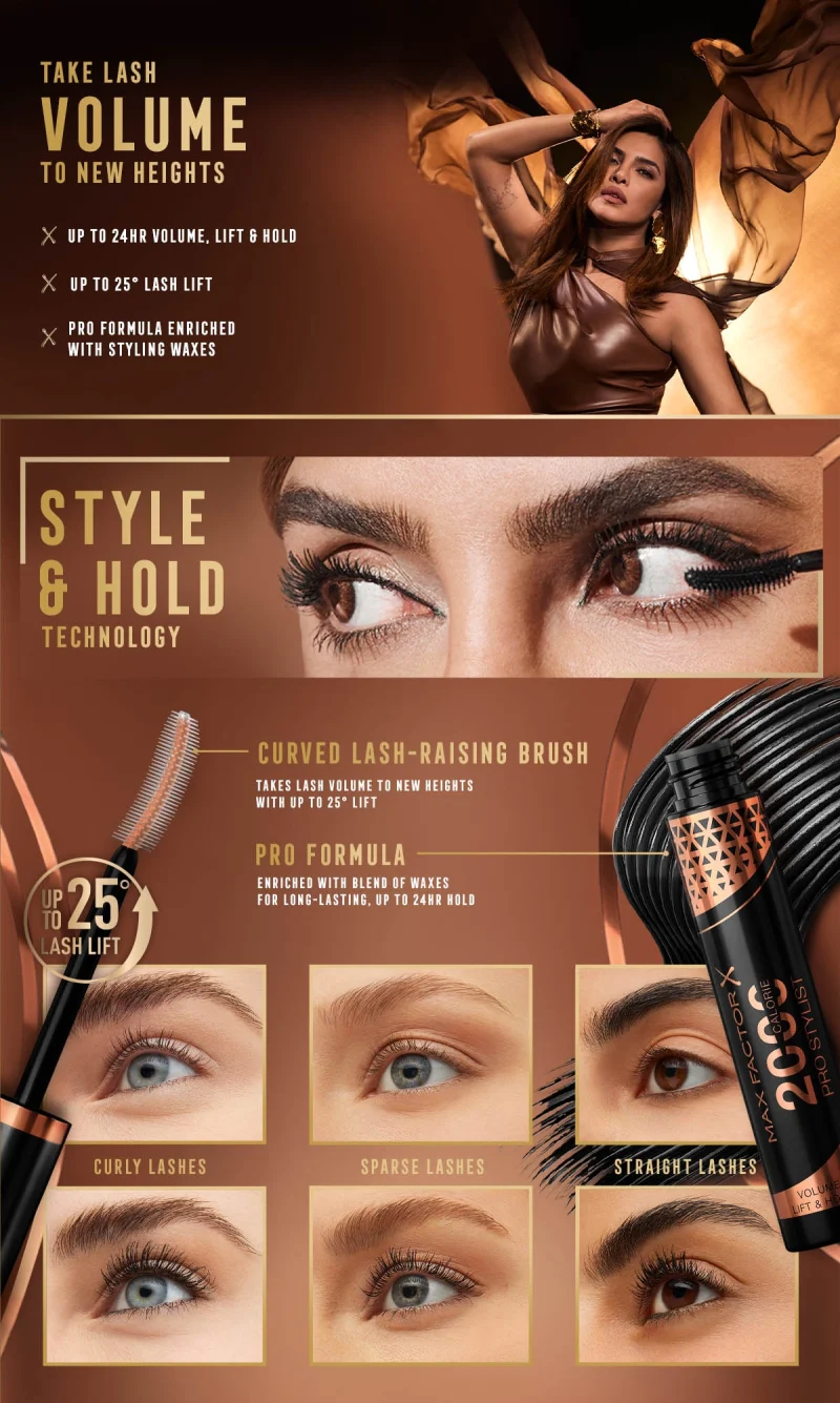 Max Factor 2000 Calorie Pro Stylist маскара за очи 14