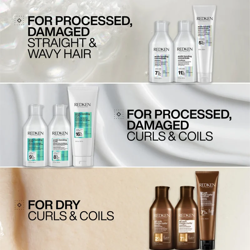 Redken NYC Acidic Bonding Curls Silicone-free Shampoo шампон без силикони и сулфати за оштетена кадрава коса 300мл 14