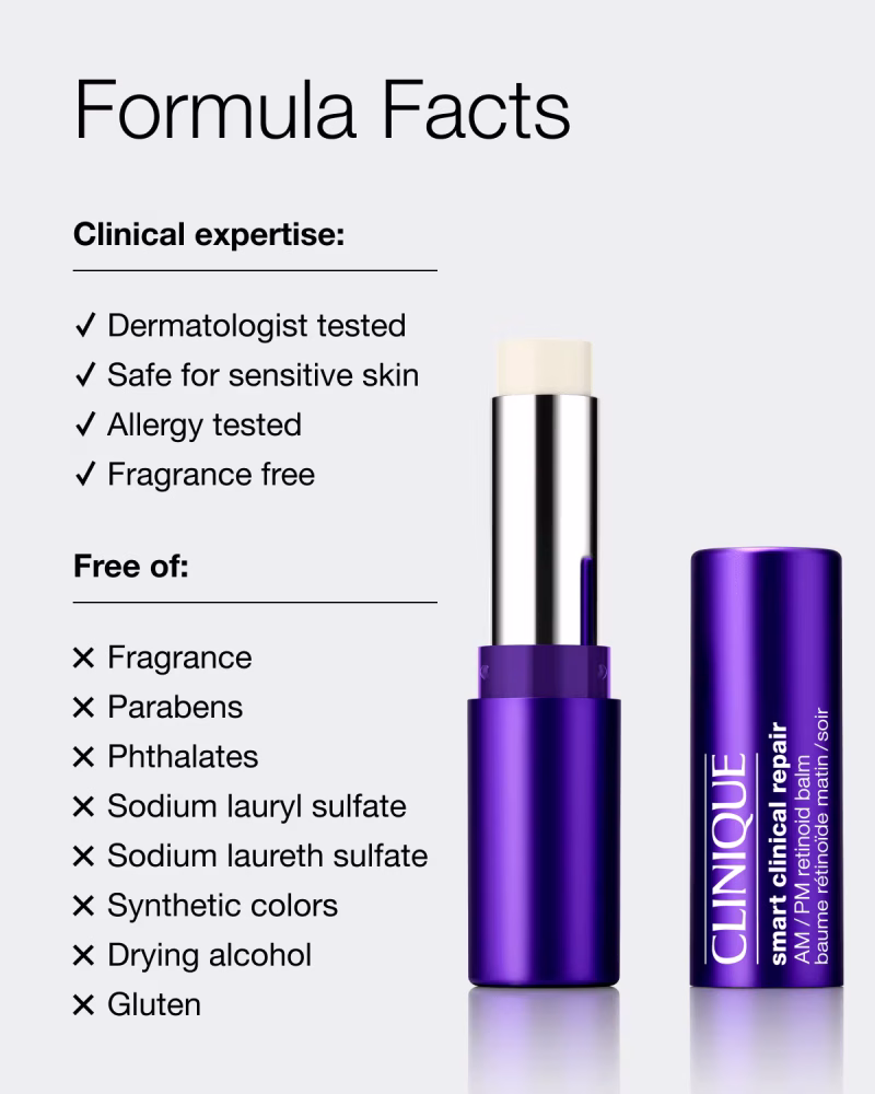 Clinique Smart Clinical Repair™ AM/PM Retinoid Balm ретиноиден балсам против брчки за сите типови кожа 3гр. 13 Clinique Smart Clinical Repair™ AM/PM Retinoid Balm ретиноиден балсам против брчки за сите типови кожа 3гр. 12