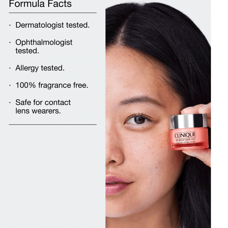 Clinique All About Eyes™ Rich Eye Cream негувачка крема за околу очи со хијалуронска киселина за сите типови кожа 15мл - Image 5