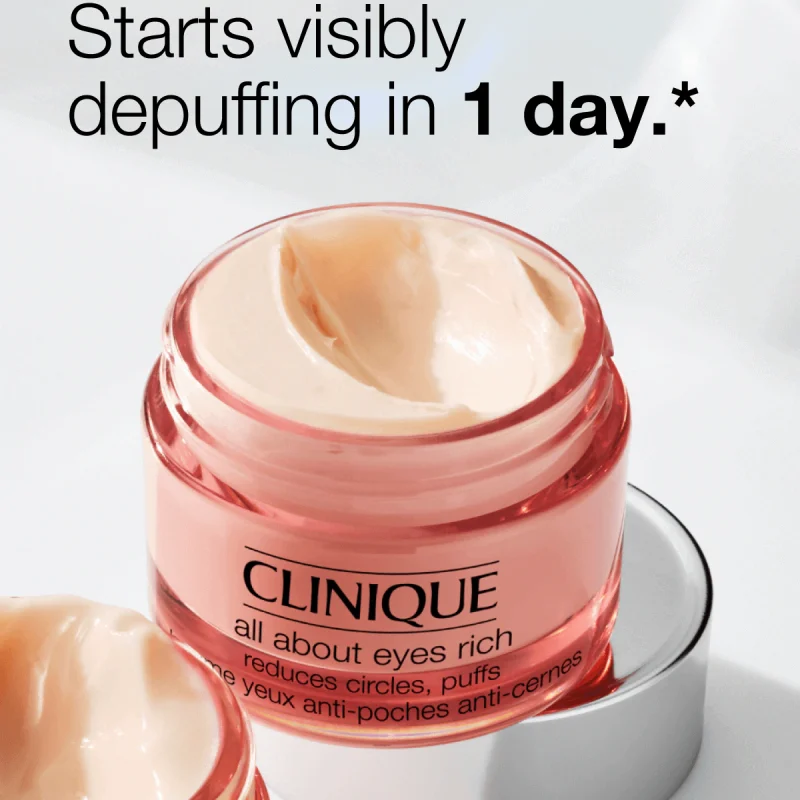 Clinique All About Eyes™ Rich Eye Cream негувачка крема за околу очи со хијалуронска киселина за сите типови кожа 15мл - Image 6