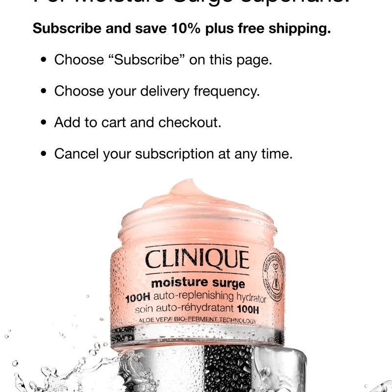 Clinique Moisture Surge™ 100H Auto-Replenishing Hydrator хидрaтантна крема за сите типови кожа 26 Clinique Moisture Surge™ 100H Auto-Replenishing Hydrator хидрaтантна крема за сите типови кожа - Image 9