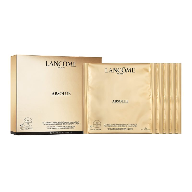 Lancôme Absolue Golden Cream Mask лист маски за лице збогатени со Absolue Soft крема и 24 каратно злато, 5 x 15гр. 1