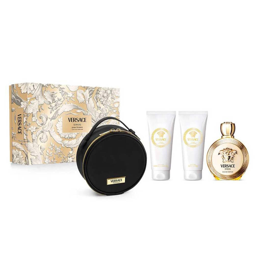Versace Eros Pour Femme Eau de parfum 100ml + гел за туширање 100ml + лосион за тело 100ml + несесер 3