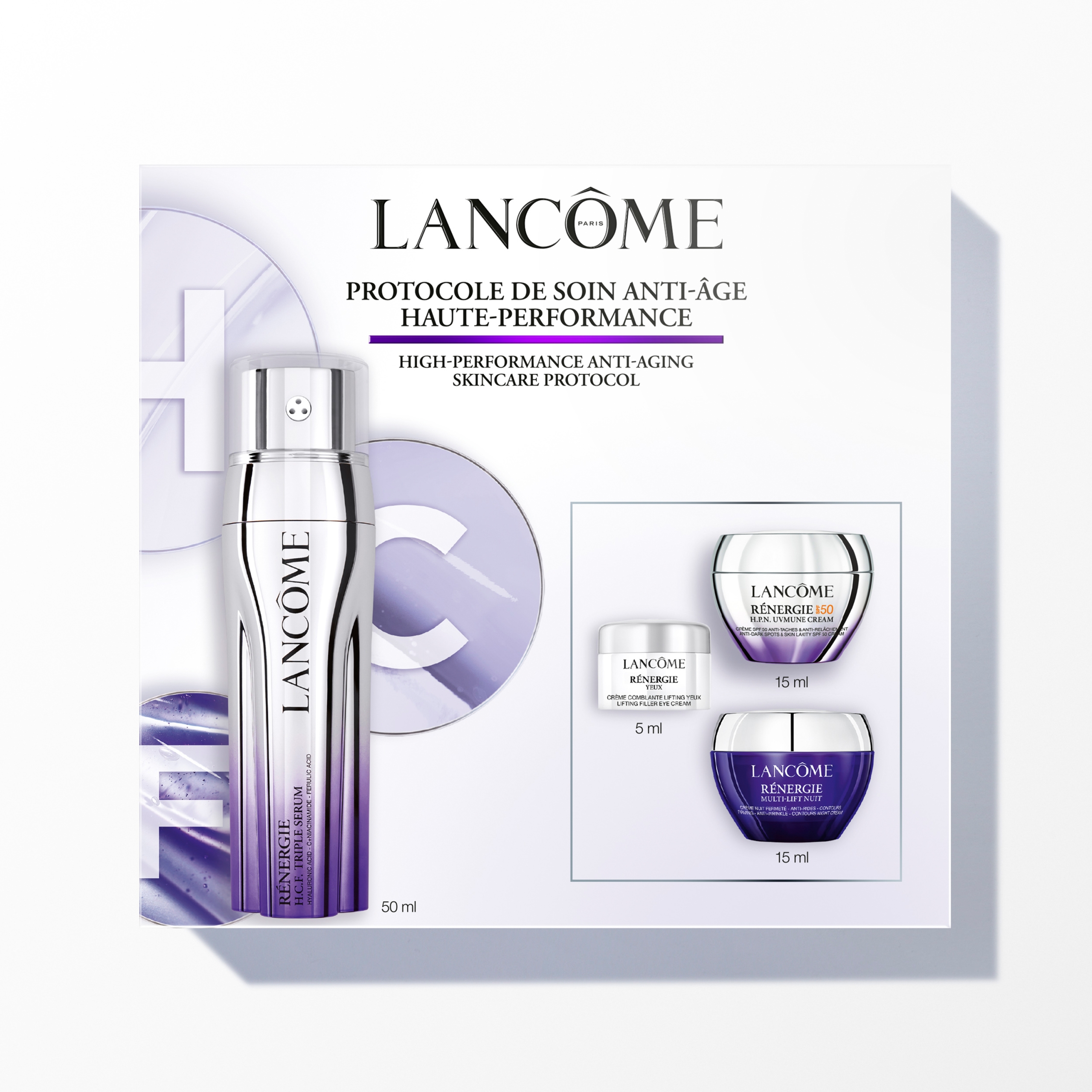 Lancôme Lancôme Rénergie H.C.F. Triple Serum Set: Rénergie H.C.F. Triple Serum 50ml + Rénergie H.P.N. 300 Peptide Cream 15ml + Rénergie Multi-Lift 15ml + Rénergie Eye Cream 5ml 3