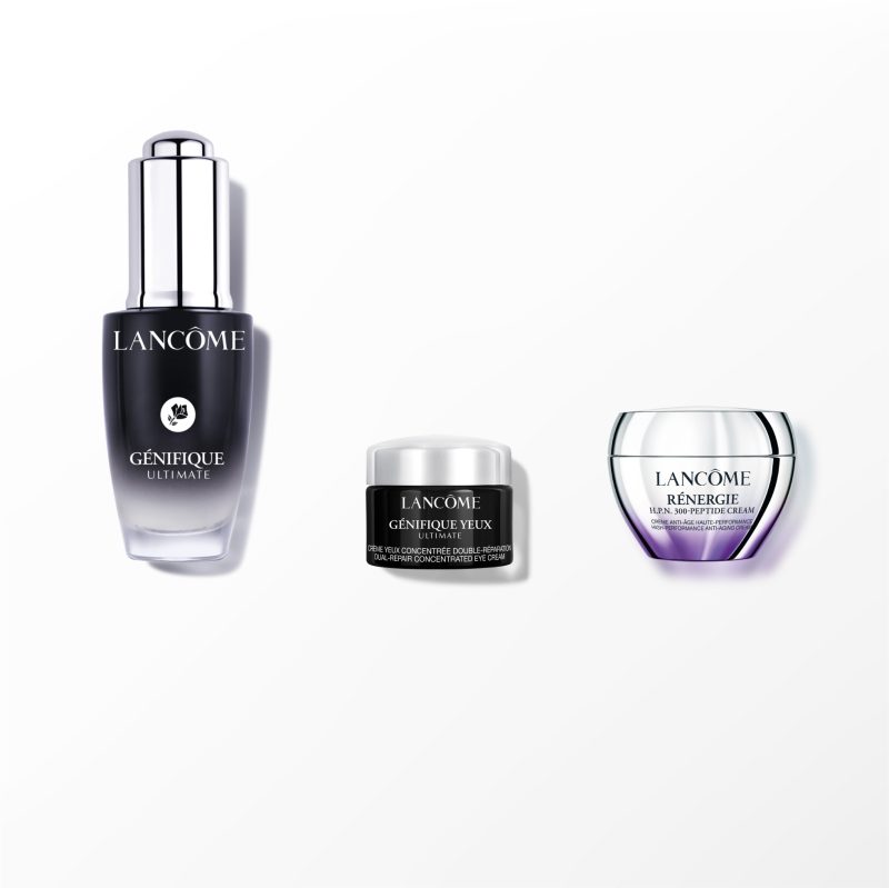 Lancôme Génifique Ultimate Discovery Set: Génifique Ultimate Serum 20ml + Génifique Yeux Ultimate крема за нега околу очи 5ml + Rénergie H.P.N 300 Peptide крема за лице за сува кожа 15ml 1