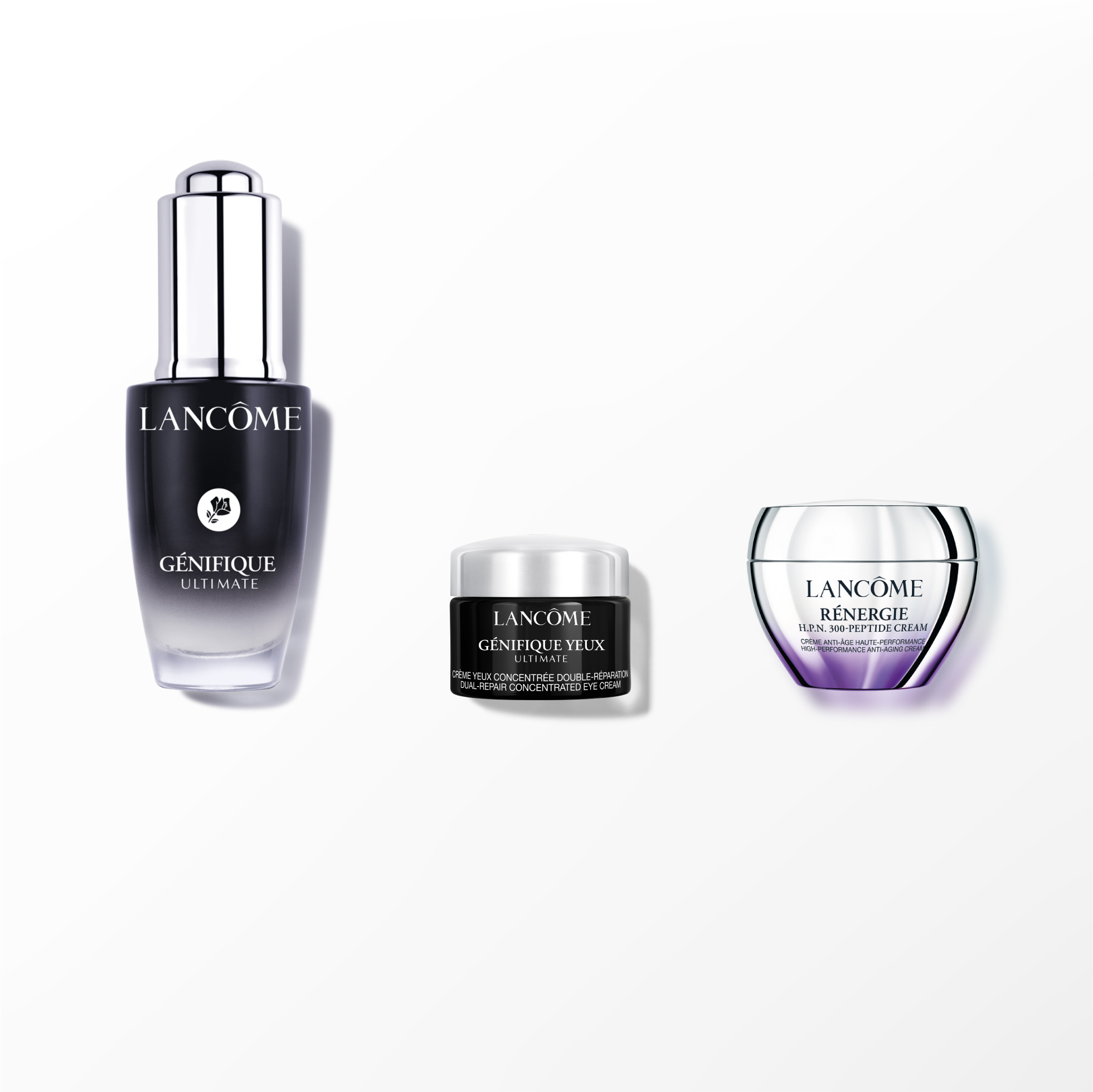 Lancôme Génifique Ultimate Discovery Set: Génifique Ultimate Serum 20ml + Génifique Yeux Ultimate крема за нега околу очи 5ml + Rénergie H.P.N 300 Peptide крема за лице за сува кожа 15ml 3