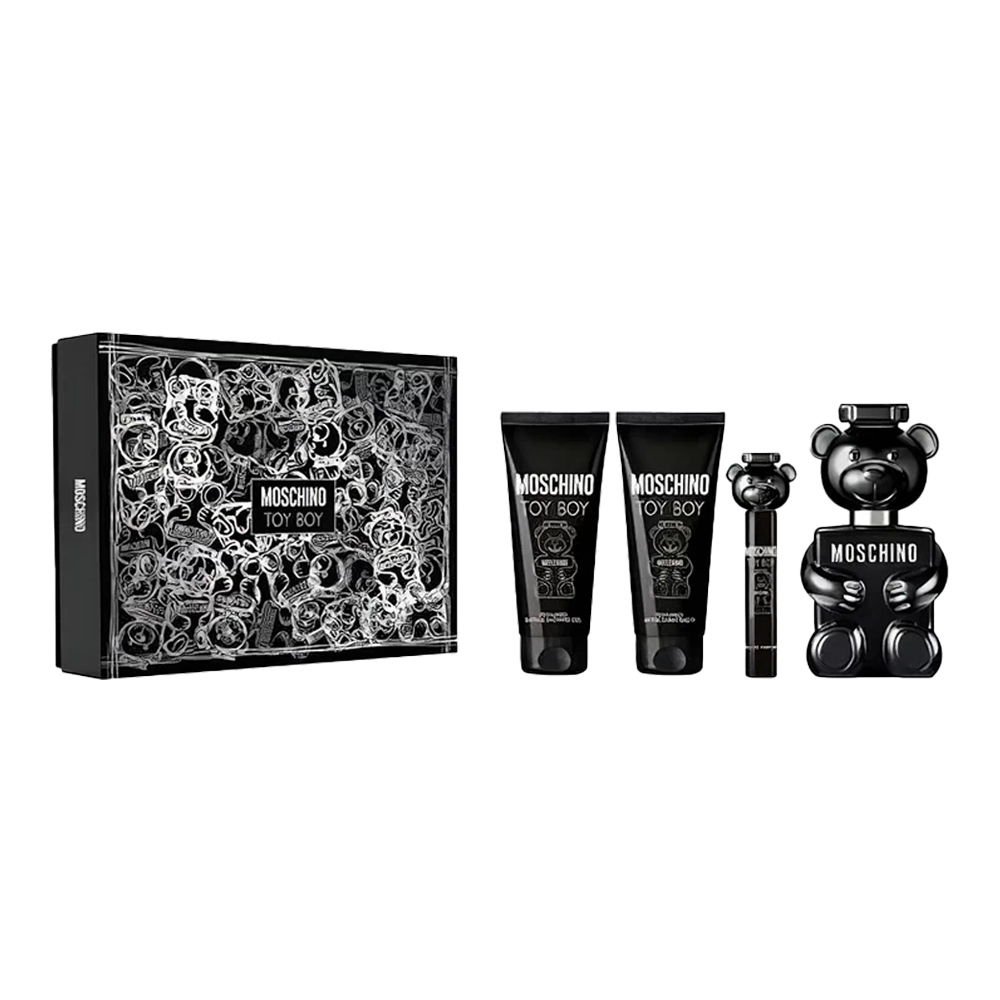 Moschino Toy Boy Eau de parfum 100ml + гел за туширање 100ml + балсам за после бричење 100ml + travel size spray 10ml 4 Moschino Toy Boy Eau de parfum 100ml + гел за туширање 100ml + балсам за после бричење 100ml + travel size spray 10ml 3