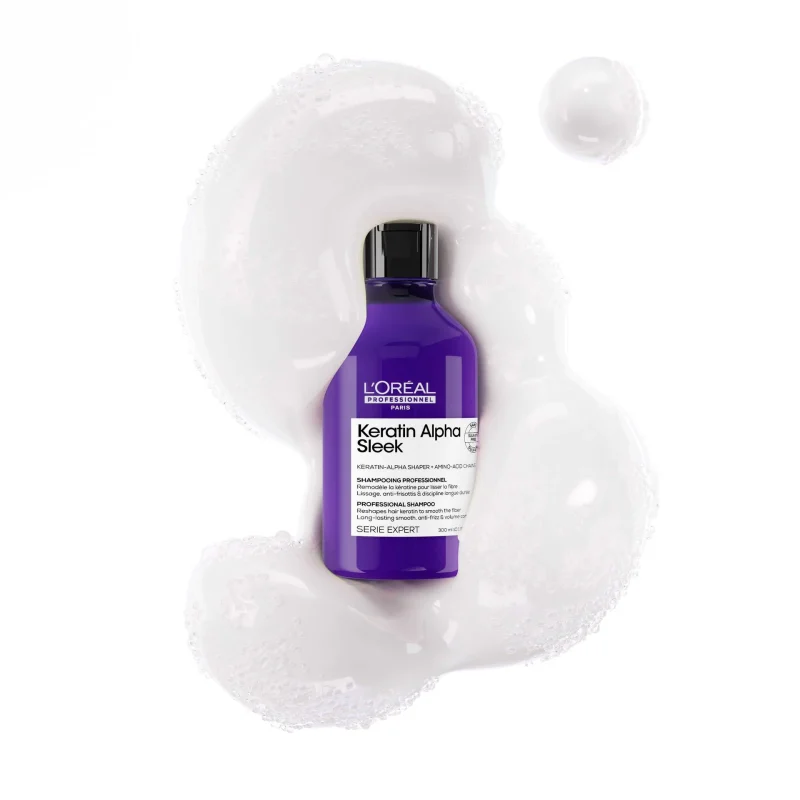 L'Оreal Professionnel Keratin Alpha Sleek професионален шампон без сулфати за долготрајна мазност и контрола на волуменот и frizz-от 300ml 2
