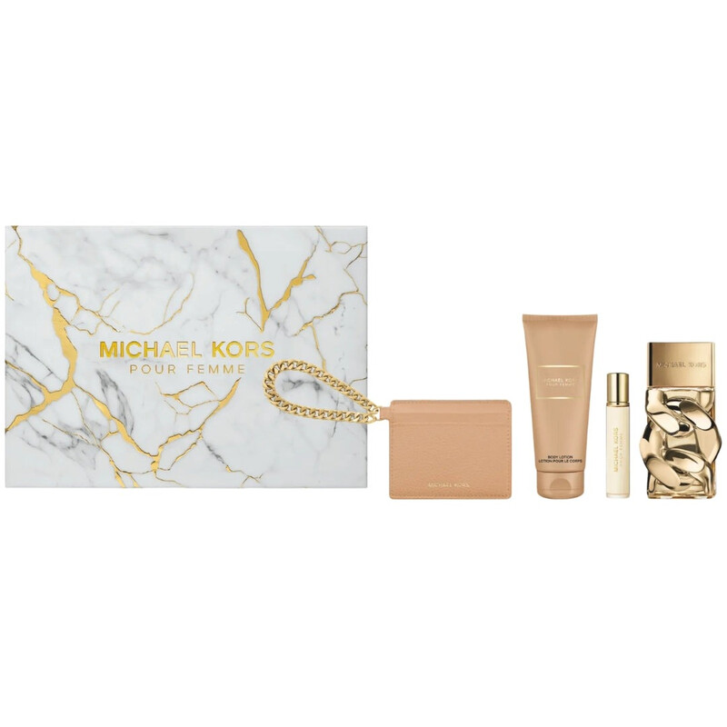 Michael Kors Pour Femme Eau de parfum 100ml + лосион за тело 100ml + travel size spray 10ml + паричник за картици 3