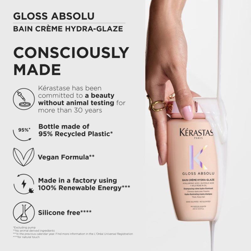 Kérastase Gloss Absolu Bain Crème Hydra-Glaze Anti-Frizz Shampoo шампон со висока сјајност за нормална до густа коса склона кон frizz 15 Kérastase Gloss Absolu Bain Crème Hydra-Glaze Anti-Frizz Shampoo шампон со висока сјајност за нормална до густа коса склона кон frizz 14