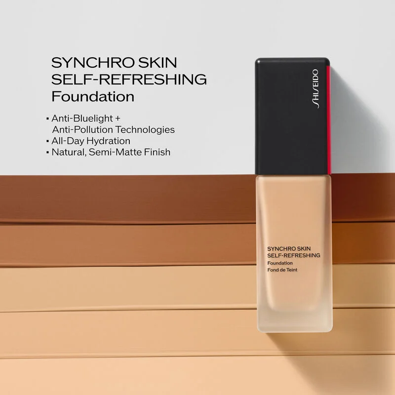 Shiseido Synchro Skin Self-Refreshing Foundation SPF 30 течна пудра со полу-мат завршеток 30ml 2