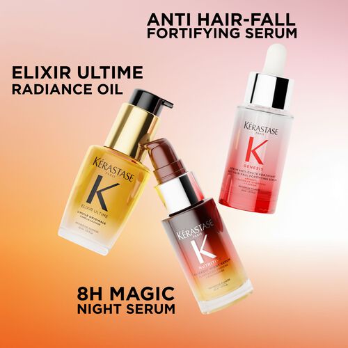 Kérastase Mini Hero Trio Discovery Set: Elixir Ultime L’Huile Originale 30ml + Nutritive 8H Magic Night Serum 30ml + Genesis Anti-Chute 30ml 3 Kérastase Mini Hero Trio Discovery Set: Elixir Ultime L’Huile Originale 30ml + Nutritive 8H Magic Night Serum 30ml + Genesis Anti-Chute 30ml 2