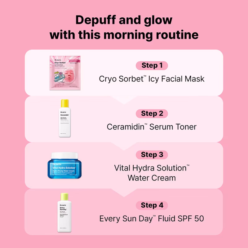 Dr.Jart+ Cryo Sorbet™ Icy Cooling Mask пакување од 4 маски за лице за видливо намалување на отеченоста 4g x 40g 18