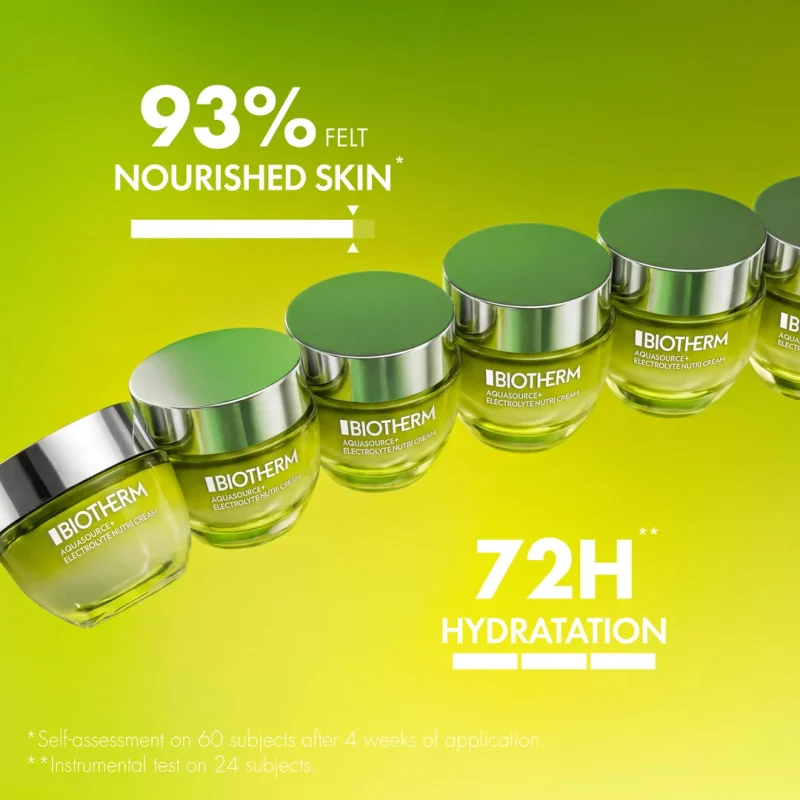 Biotherm Aquasource+ Electrolyte Nutri Cream 72 часовна хидратантна крема за подобрување на контурите на лицето, очите и усните 13 Biotherm Aquasource+ Electrolyte Nutri Cream 72 часовна хидратантна крема за подобрување на контурите на лицето, очите и усните 12